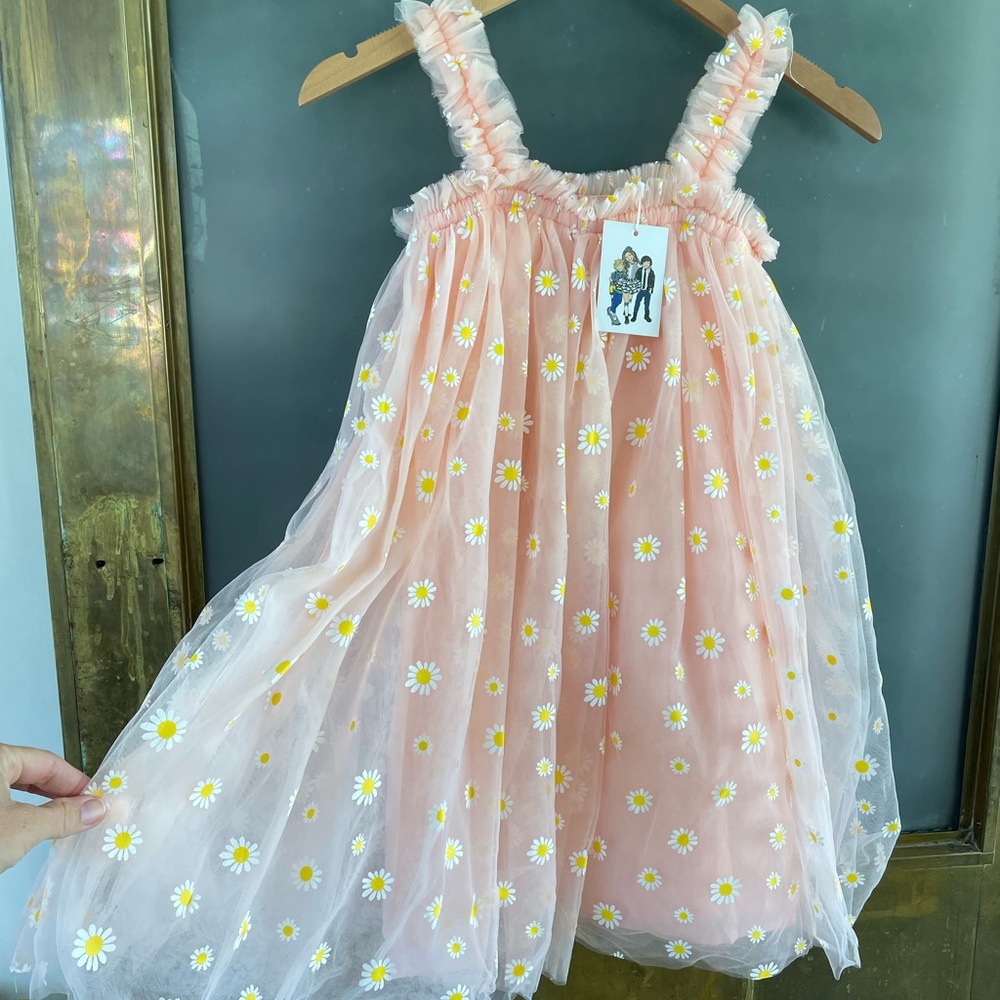 NEW Lola + The Boys Pink Daisy Tulle Dress Size 10 Floral Party NWT - Picture 2 of 4
